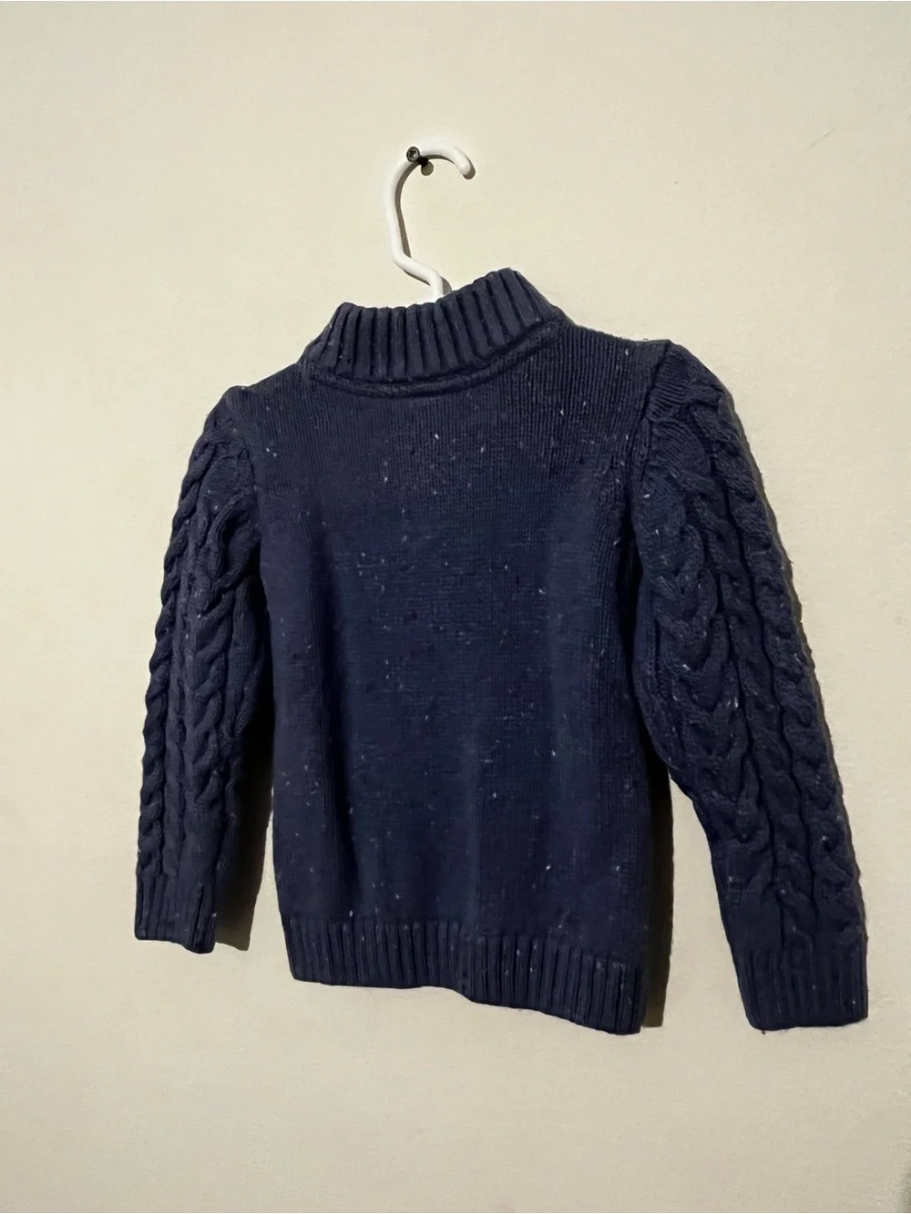 Gymboree Navy Cable-Knit Crewneck Sweater with Button Placket